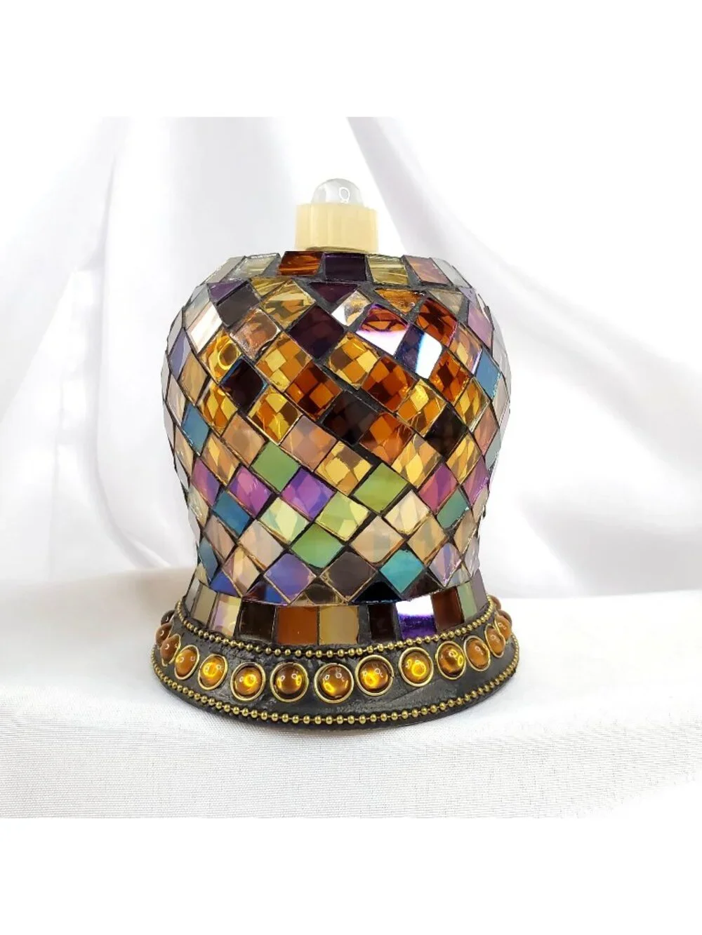Partylite P8696 Global Fusion Peglite Candle Cup Mosaic Glass Abstract Retired